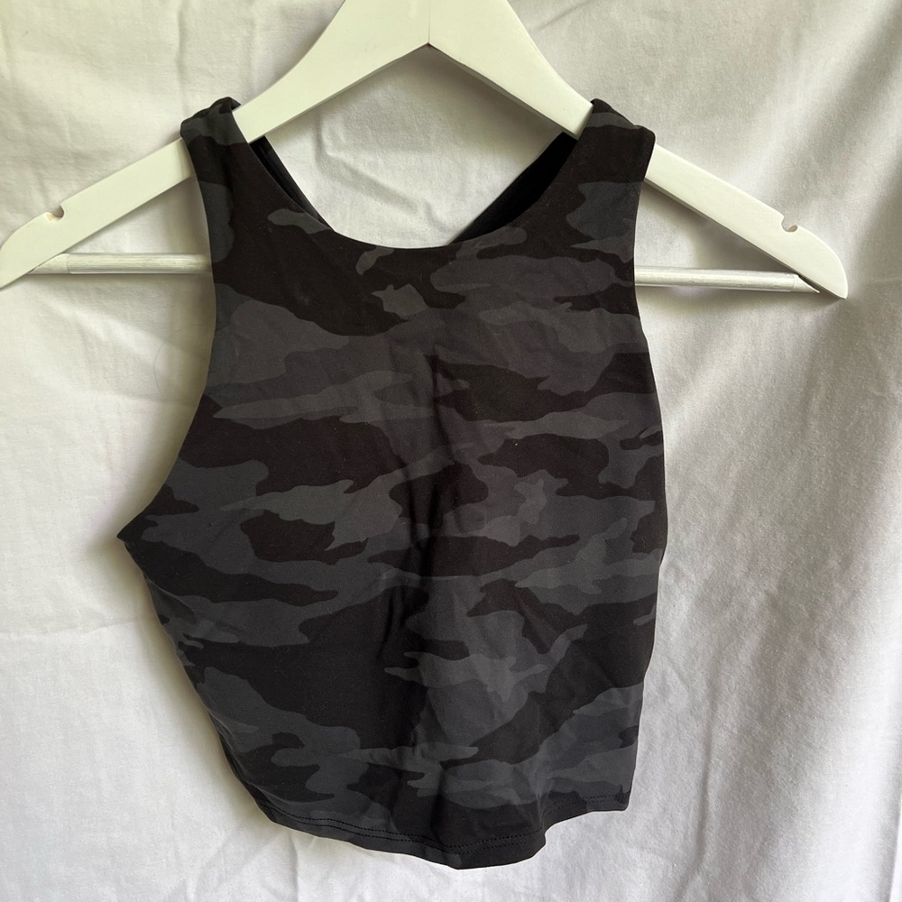 Athleta Black Camo Top